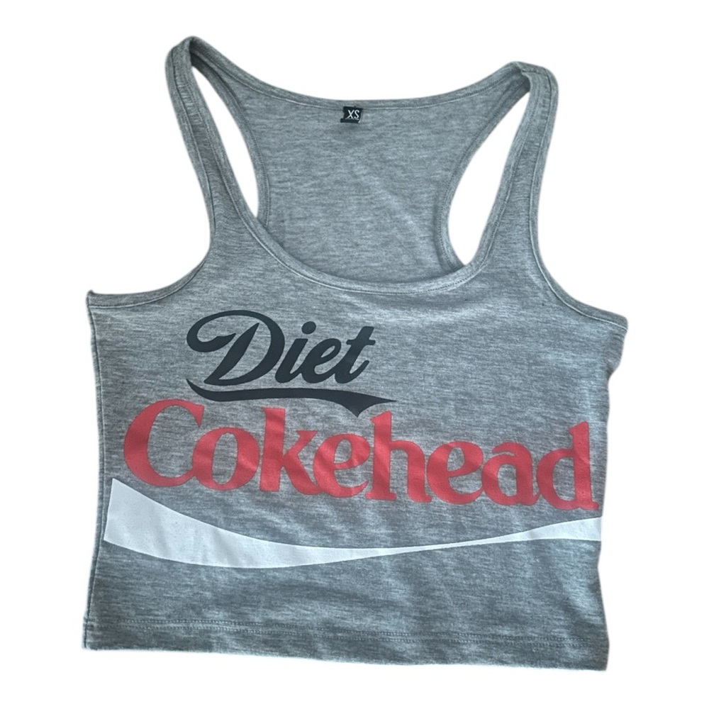 New Dolls Kill HTF Diet Cokehead Gray and Red Graphic Tank Top